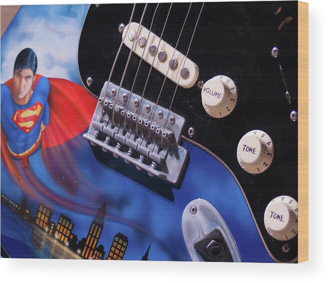 Cleveland Wood Print featuring the photograph Superman Rocks Cleveland by Stewart Helberg