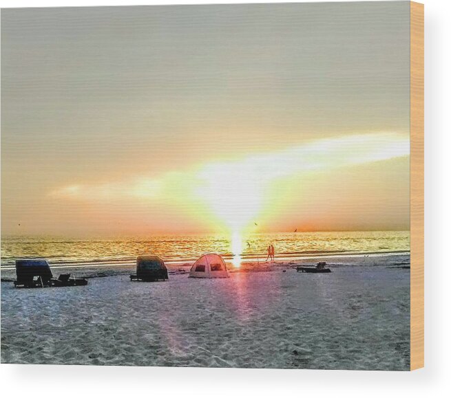 Sunset Wood Print featuring the photograph Sureal Sunset by Suzanne Berthier