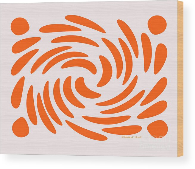 Graphic Designs Wood Print featuring the digital art Swirls N Dots S5 by Monica C Stovall