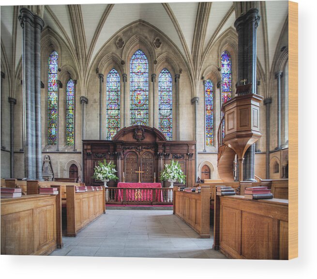Temple Church Religious Christian Sanctuary Cathedral London England Uk Britain Da Vinci Code Wood Print featuring the photograph Temple Church by Ross Henton