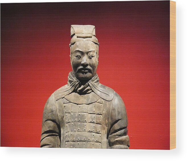 Richard Reeve Wood Print featuring the photograph Terracotta warrior army of Qin Shi Huang Di I by Richard Reeve