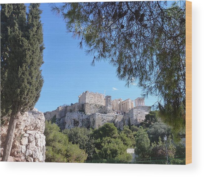 Green Wood Print featuring the photograph The Acropolis by Constance DRESCHER