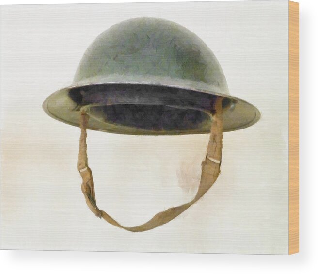 Brodie Wood Print featuring the photograph The British Brodie Helmet by Steve Taylor