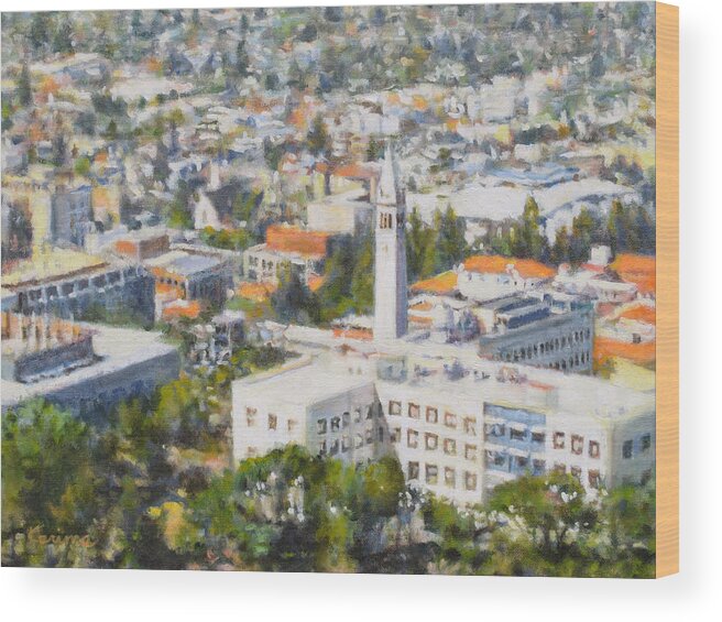 Uc Wood Print featuring the painting The Campanile by Kerima Swain