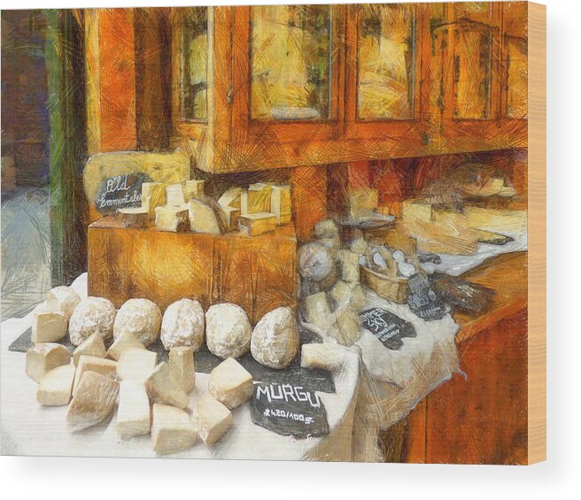 Art Wood Print featuring the digital art The Cheesemonger by Steve Taylor