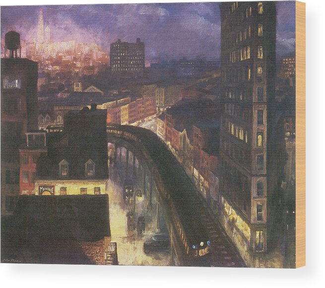 John Sloan Wood Print featuring the photograph The City from Greenwich Village by John Sloan