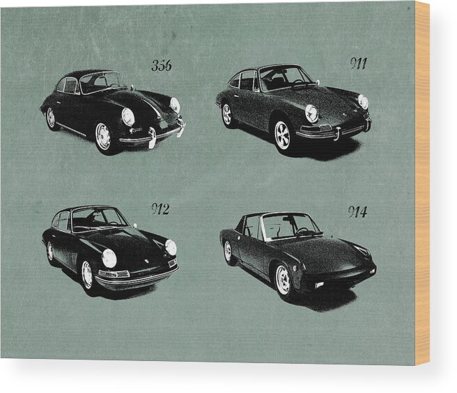 Porsche Wood Print featuring the photograph The Classic Porsche Collection by Mark Rogan