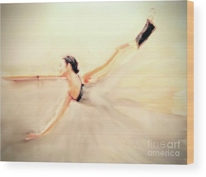 Dancer Dance Ballet Ballerina Spiritual Wood Print featuring the painting The Dance of Life by FeatherStone Studio Julie A Miller