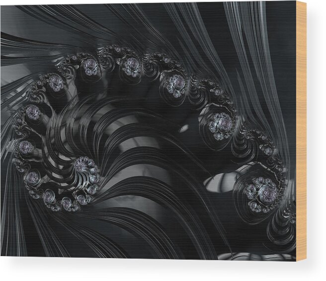 Fractal Wood Print featuring the digital art The Depths by Paisley O'Farrell