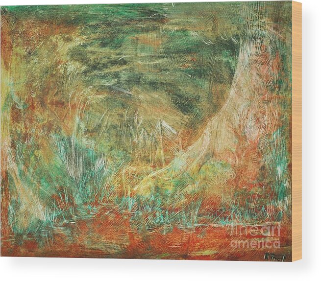 Forest Wood Print featuring the painting The Hidden Forest by Reb Frost