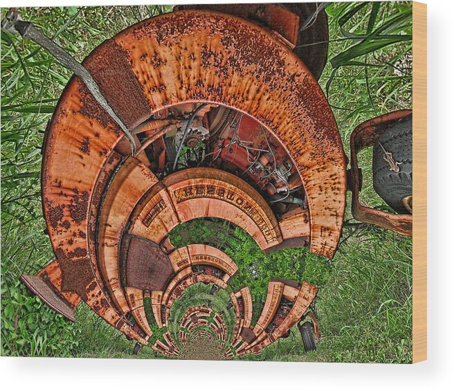 Abstract Wood Print featuring the digital art The Hitchhiker by Wendy J St Christopher