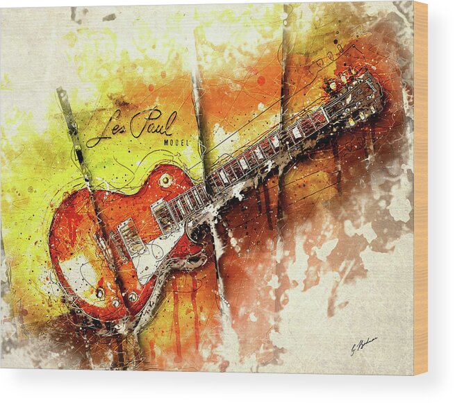 Guitar Wood Print featuring the digital art The Holy Grail V2 by Gary Bodnar