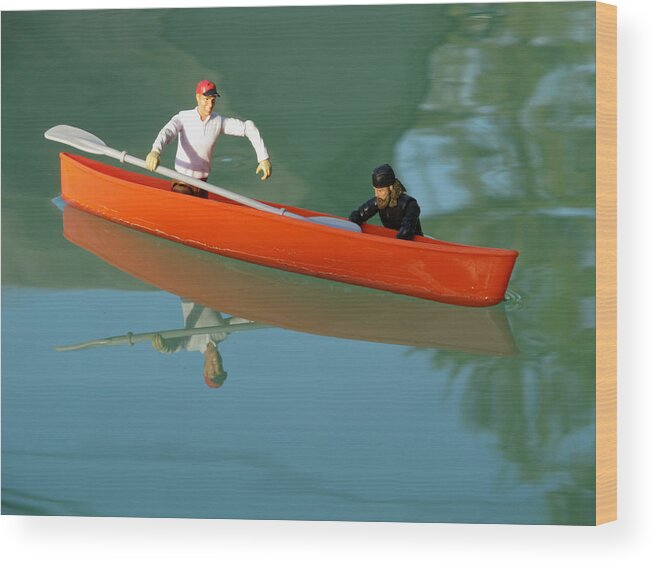  Wood Print featuring the digital art The Kayak Team 7 by Digital Art Cafe