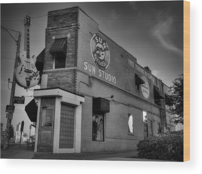 Sun Studio Wood Print featuring the photograph The Legendary Sun Studio 001 BW by Lance Vaughn