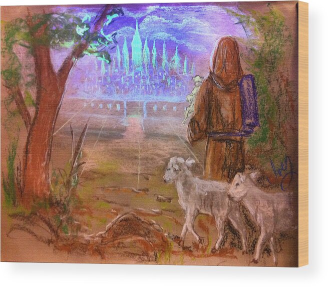 Christian Wood Print featuring the painting The Lord Is My Shepherd by Mike Ivey