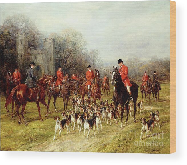 The Meet Wood Print featuring the painting The Meet by Heywood Hardy