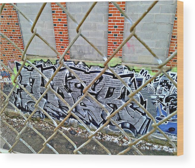 Graffiti Artists Wood Print featuring the painting The Overpass by Anitra Handley-Boyt