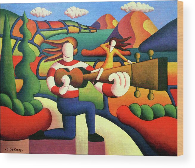 Guitar Wood Print featuring the painting The Proposal 2 by Alan Kenny
