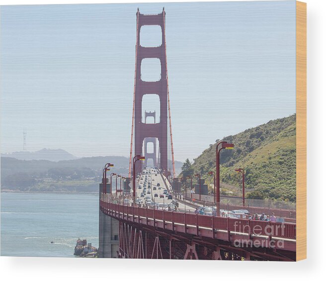 Wingsdomain Wood Print featuring the photograph The San Francisco Golden Gate Bridge 5d2944 by San Francisco