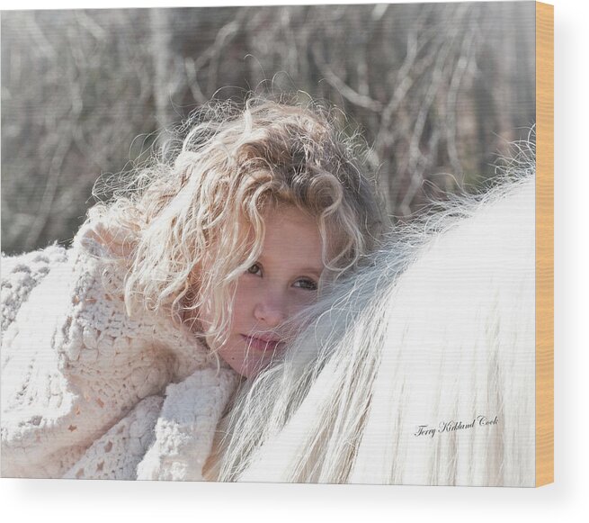 Equine Wood Print featuring the photograph The Snow Bunny by Terry Kirkland Cook