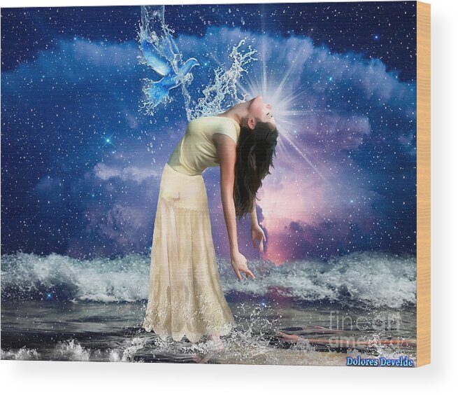 Holy Spirit Wood Print featuring the digital art The Spirit of Truth by Dolores Develde