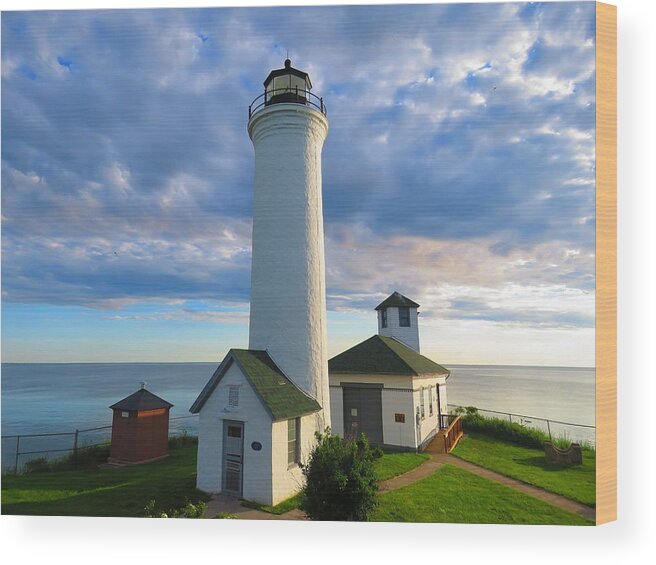 Tibbetts Point Lighthouse Wood Print featuring the photograph Tibbetts Point Lighthouse in June by Dennis McCarthy