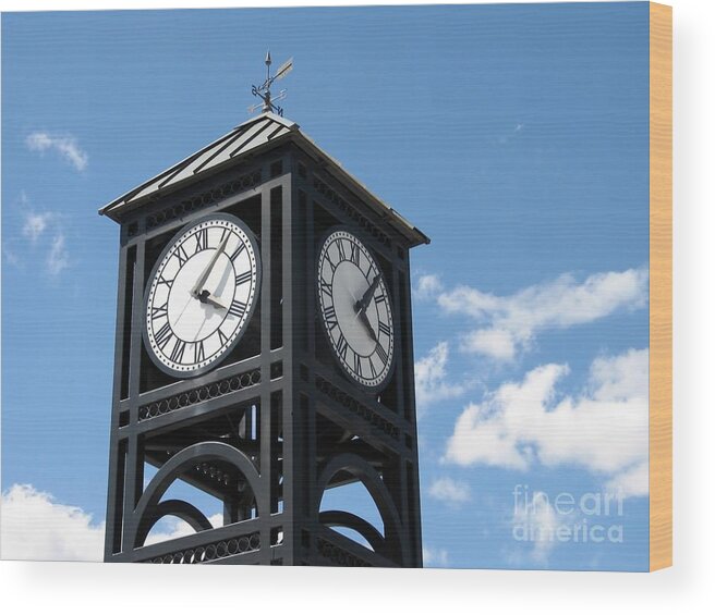 Clock Wood Print featuring the photograph Time and Time Again by Ann Horn
