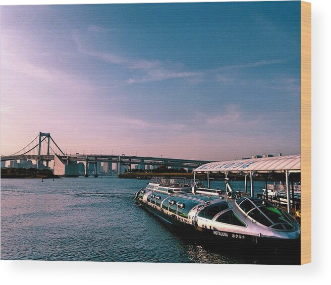 Landscape Wood Print featuring the photograph To the space from sea by Momoko Sano