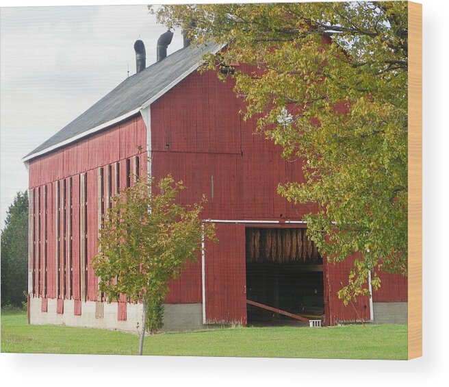 Tobacco Wood Print featuring the photograph Tobacco Barn by Peggy King