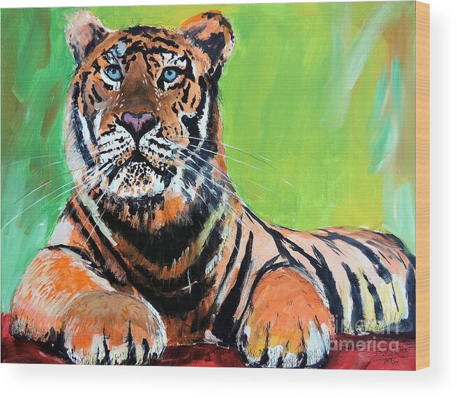 Wild Wood Print featuring the painting Tom Tiger by Tom Riggs