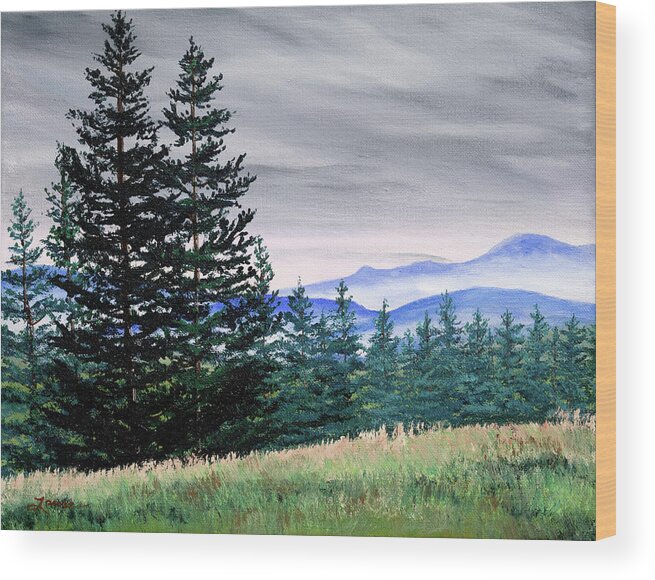 Oregon Wood Print featuring the painting Top of Bald Hill by Laura Iverson