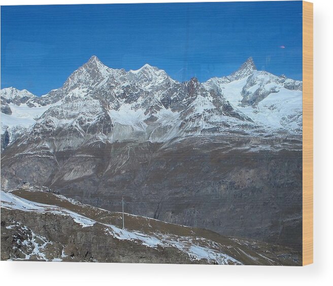 Zermatt Wood Print featuring the photograph Top of the Alps by Sue Morris