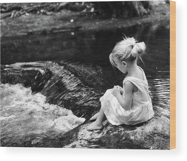 Black And White Photo Wood Print featuring the photograph Tranquility by Leizel Grant