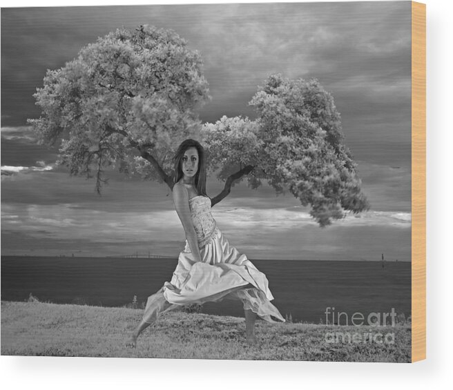 Girl Wood Print featuring the photograph Tree Girl 1209040 by Rolf Bertram