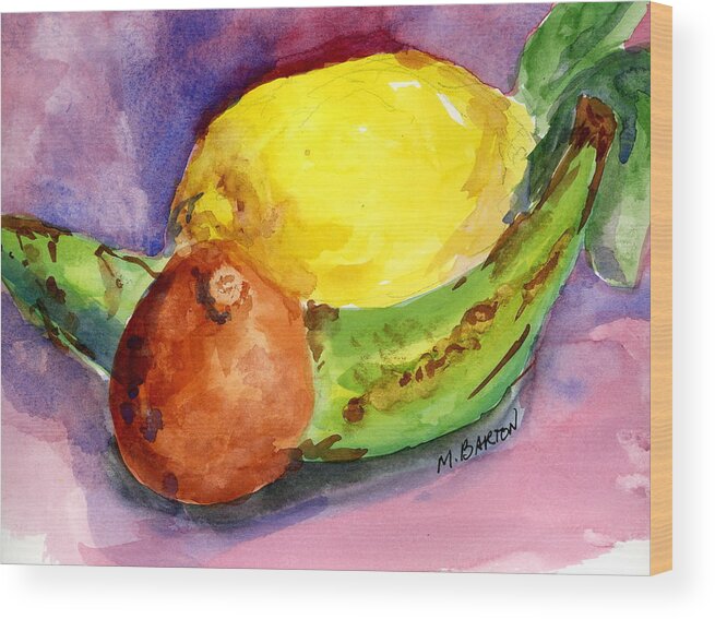 Fruit Wood Print featuring the painting Tropical by Marilyn Barton