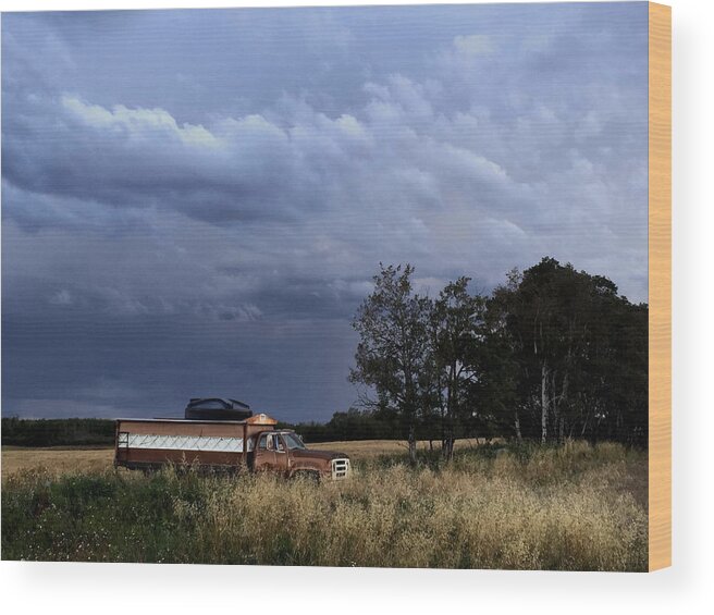     Wheat Photographs Wood Print featuring the photograph Truck by David Matthews