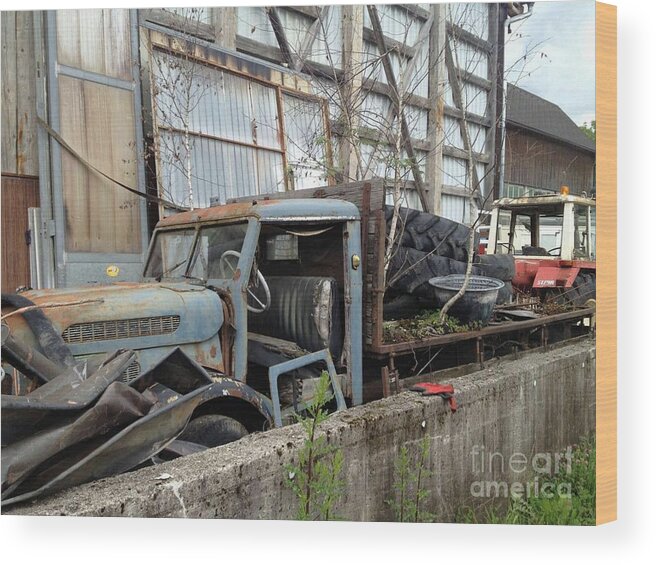 Truck Wood Print featuring the painting Truck by KUNST MIT HERZ Art with heart