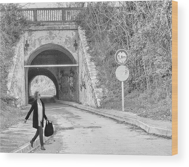 Tunnel Wood Print featuring the photograph Tunnel by Jessica Levant