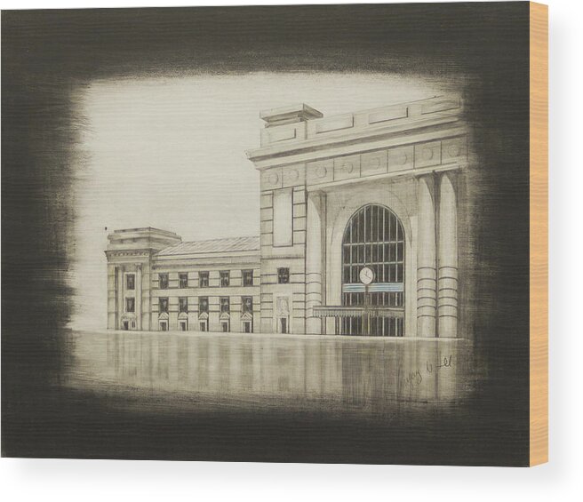 Union Station Wood Print featuring the drawing Union Station - West Wing by Gregory Lee
