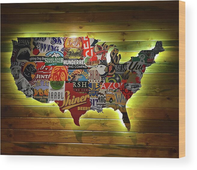 United States Wall Art Wood Print featuring the photograph United States Wall Art by Denise Mazzocco