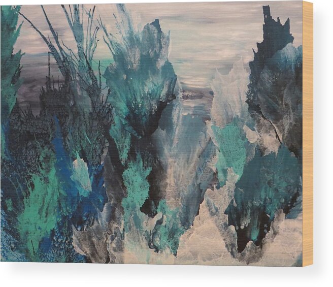 Abstract Wood Print featuring the painting Unveiled by Soraya Silvestri