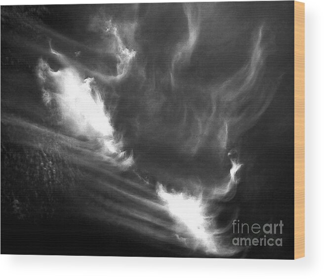 Abstract Wood Print featuring the photograph Up In The Clouds by Robyn King