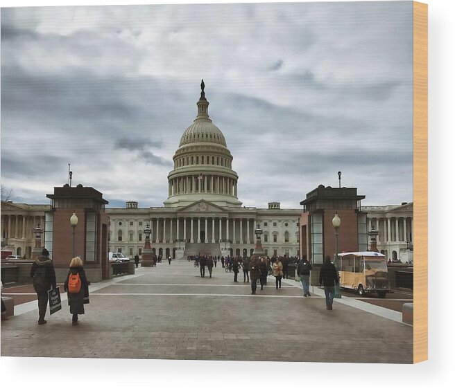 Capitol Wood Print featuring the photograph U.S. Capitol Building by Chris Montcalmo