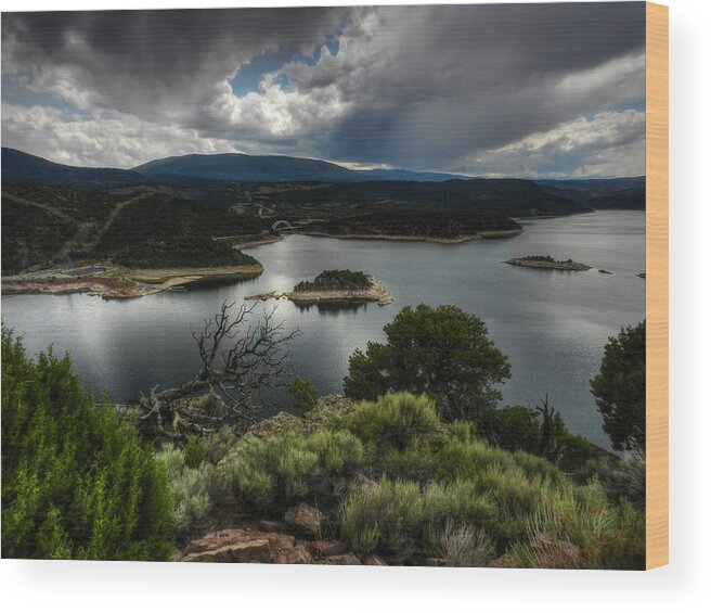 Utah Wood Print featuring the photograph Utah - Flaming Gorge Reservoir 002 by Lance Vaughn