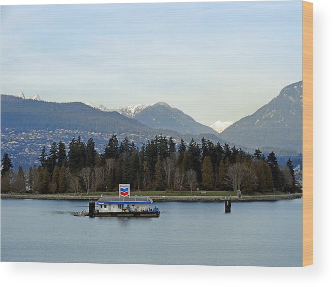 Vancouver Wood Print featuring the photograph Vancouver Energy Afloat by Robert Meyers-Lussier