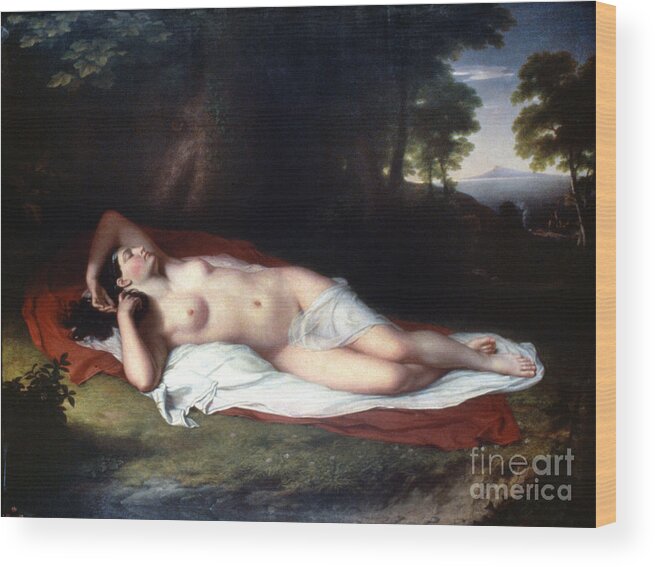 1814 Wood Print featuring the painting Vanderlyn: Ariadne Asleep by Granger