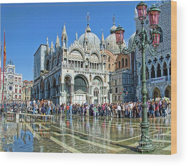 Venice Saint Marko Basilica Wood Print featuring the photograph Venice San Marco by Maria Rabinky
