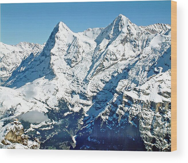 Europe Wood Print featuring the photograph View of the Eiger from the Piz Gloria by Joseph Hendrix