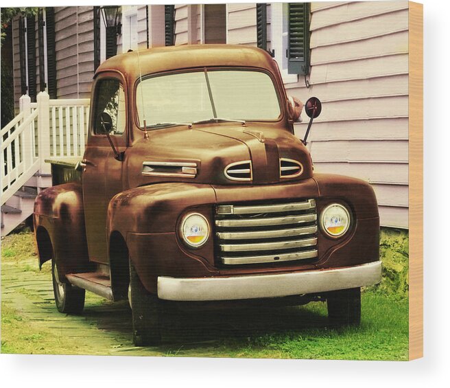 Truck Wood Print featuring the photograph Vintage Pick Up Truck by Digital Art Cafe