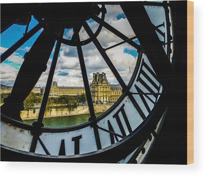 Paris Wood Print featuring the photograph Vue du Louvre by Pamela Newcomb
